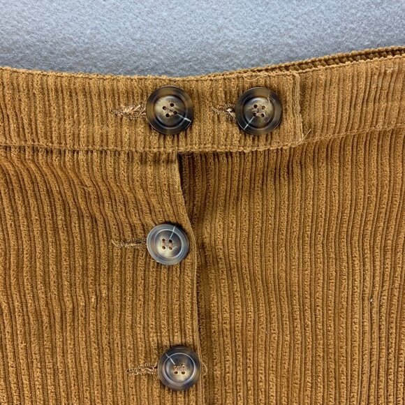 Chelsea Violet Skirt Womens Large Brown Corduroy Button Front Short Cotton - Picture 2 of 11